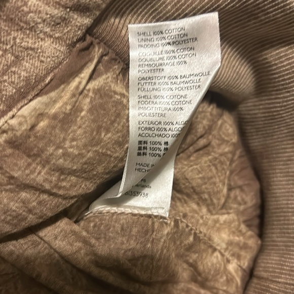 Free People Luna Cozy Bomber Jacket Ponytail Tan Quilted Puffer oversized small - Picture 9 of 9